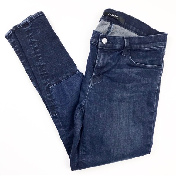 J Brand Snowbird Mid Rise Skinny Dark Moto Jean 8 - Picture 2 of 7